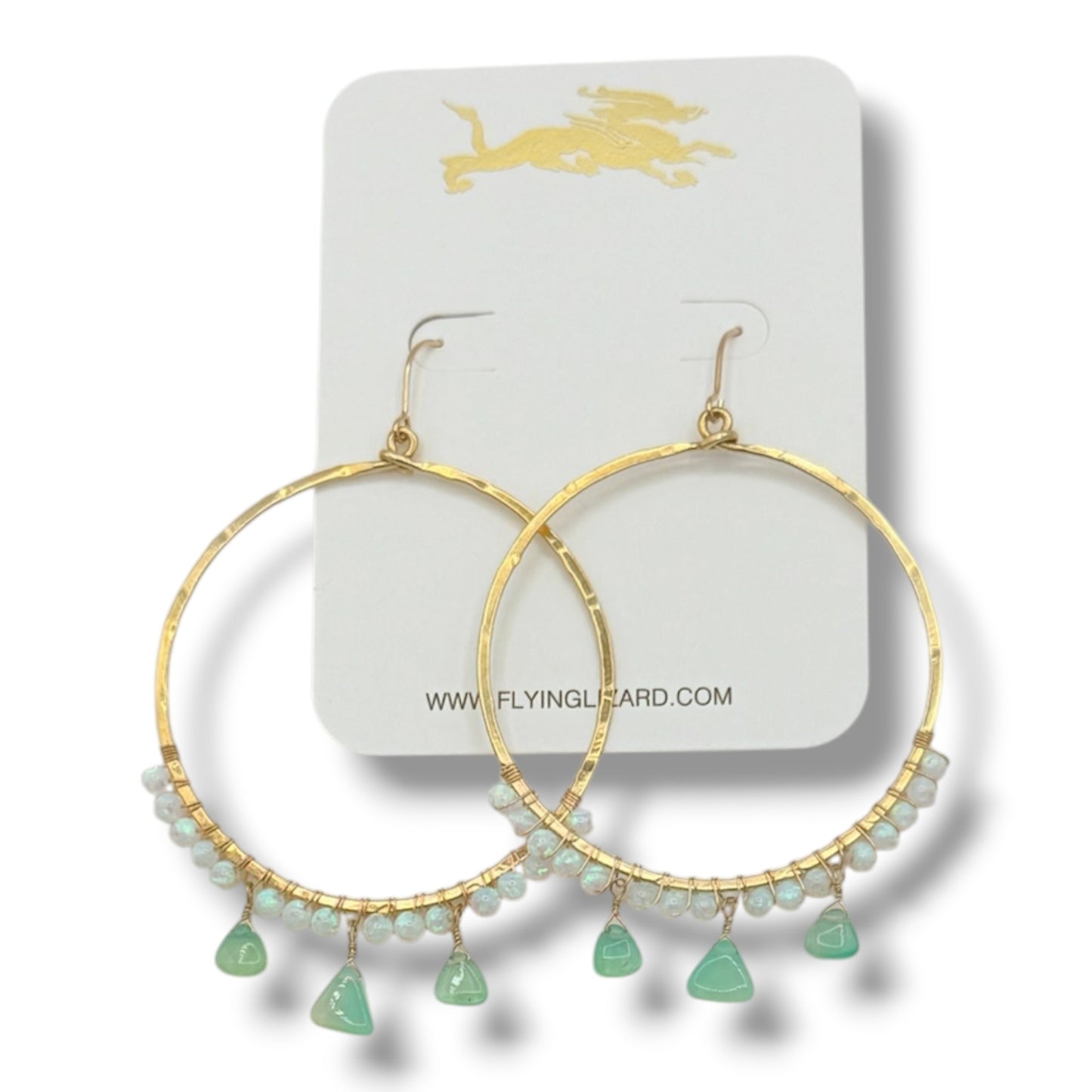 Ornate Opal Hoops
