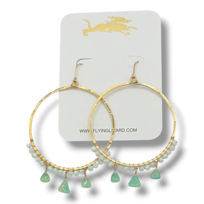 Ornate Opal Hoops