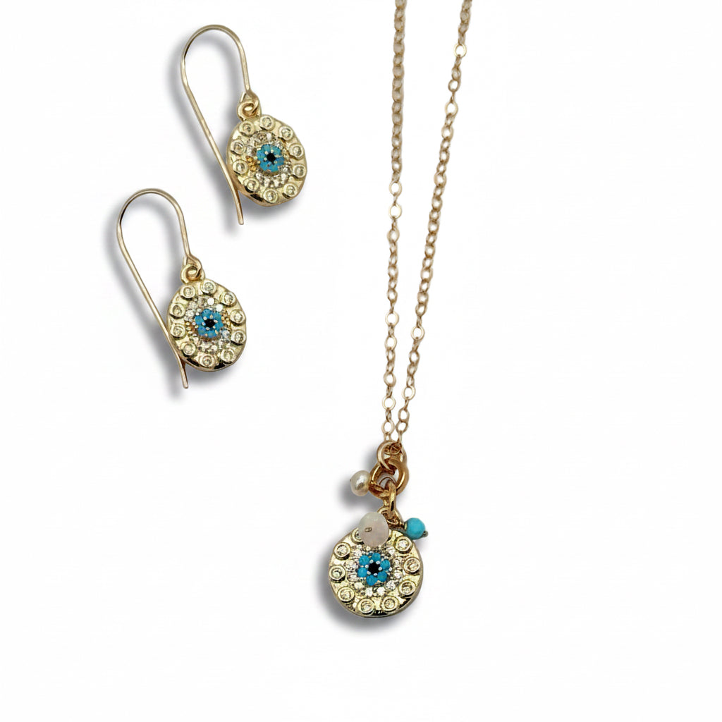 Turquoise Talisman Charm Necklaces – 14K Gold Filled