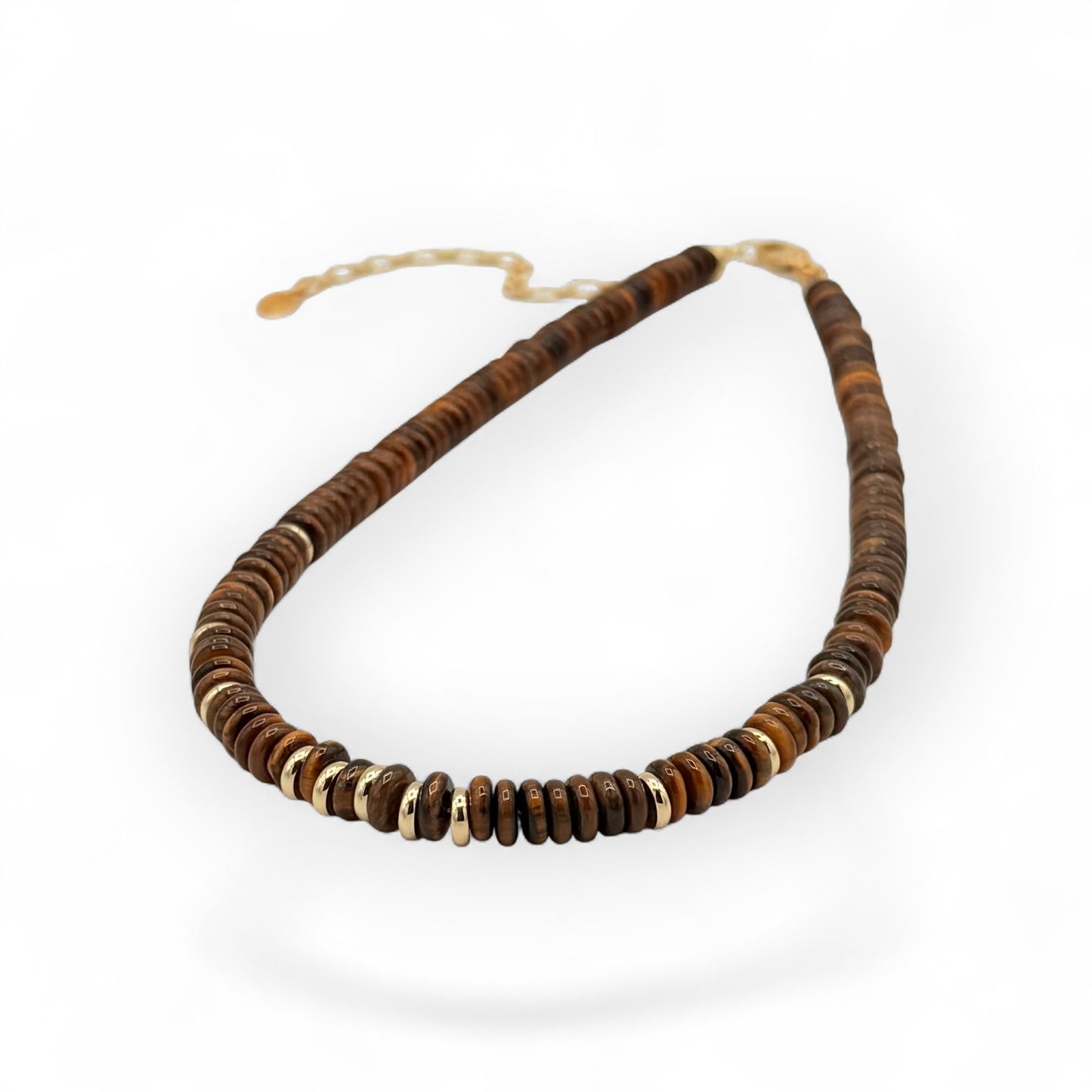 Tiger Eye Heishi Bead Necklace