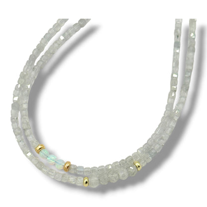Natural Gray Zircon Adjustable Choker Necklace
