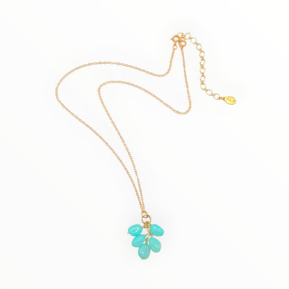 Blue Opal Nugget Cluster Necklace – 14K Gold Filled by Flying Lizard Design