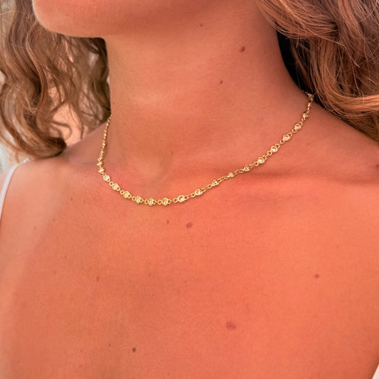 Gold Heart Zircon Necklace