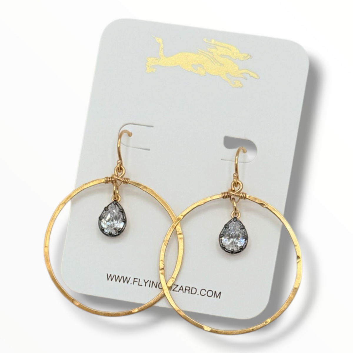 The Gilded Era – Vintage Pear Zircon Hoops