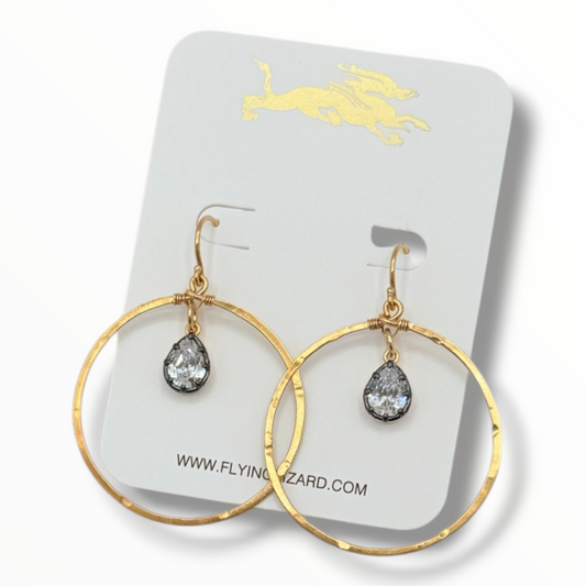 The Gilded Era – Vintage Pear Zircon Hoops