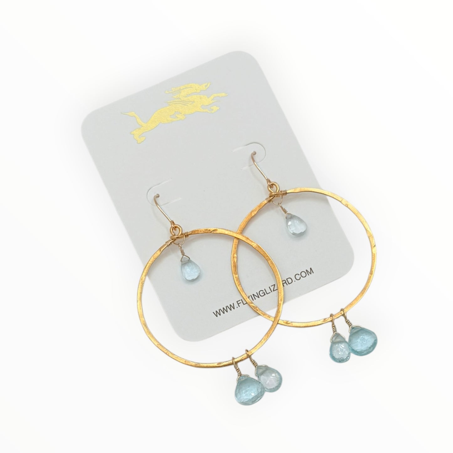 Ocean Drop Blue Topaz Hoops