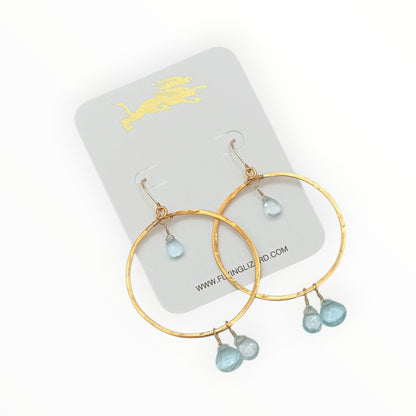 Ocean Drop Blue Topaz Hoops
