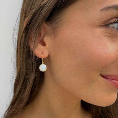 Opal Glow Gold   Drop Earrings
