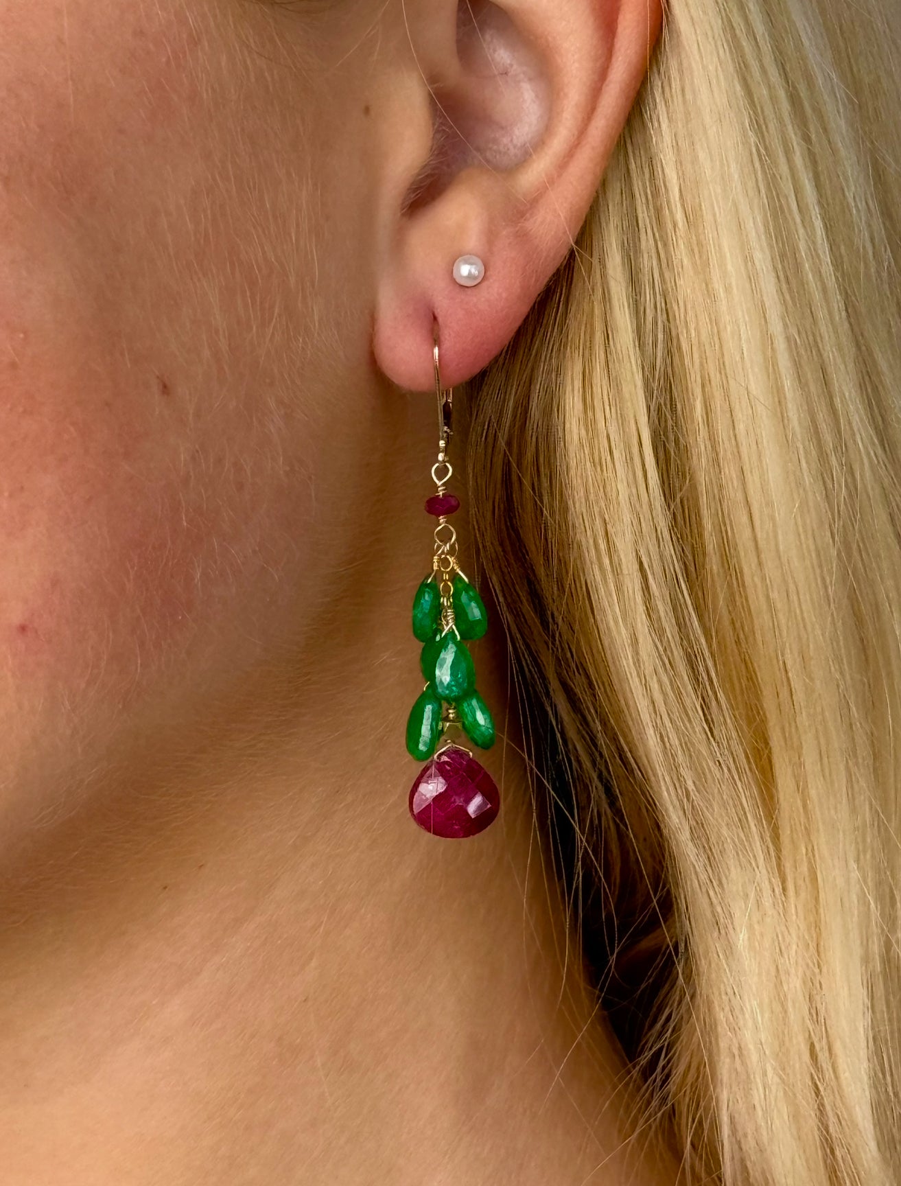 Emerald & Ruby Earrings