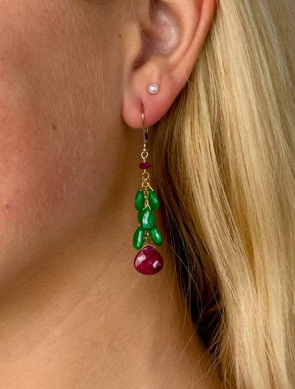 Emerald & Ruby Earrings