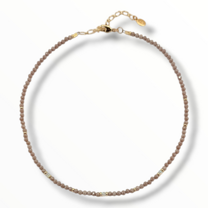 Black Spinel or Sand Quartz Chokers with Opal accents .