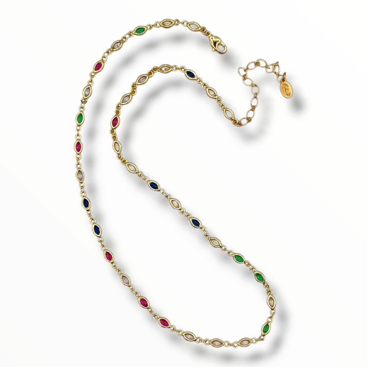 Prism Coast – Scattered Rainbow Zircon Necklace & Bracelet | 18K Gold Vermeil