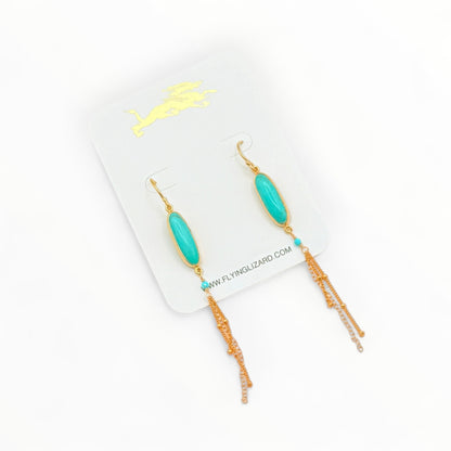 Turquoise Tide Chain Earrings