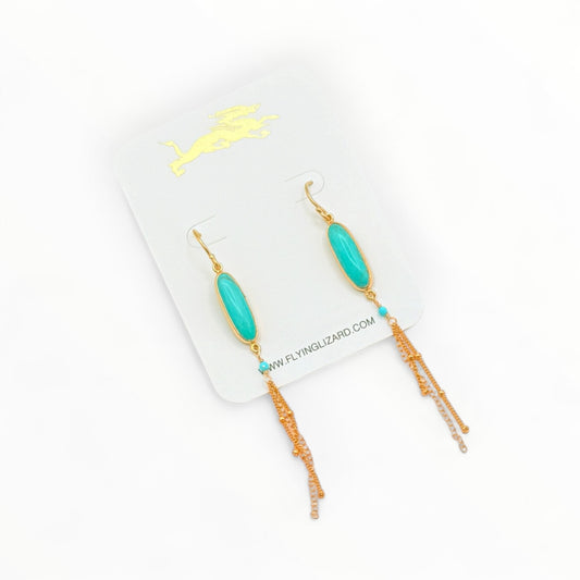 Turquoise Tide Chain Earrings