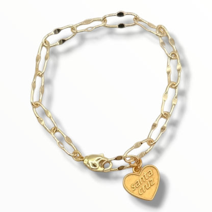 Santa Cruz Heart Charm Bracelet – California Coastal Keepsake Jewelry