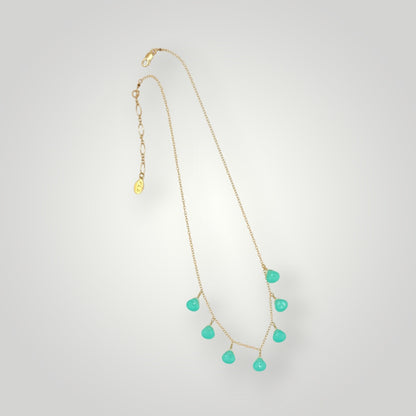 Chalcedony Heart  Stone Necklace