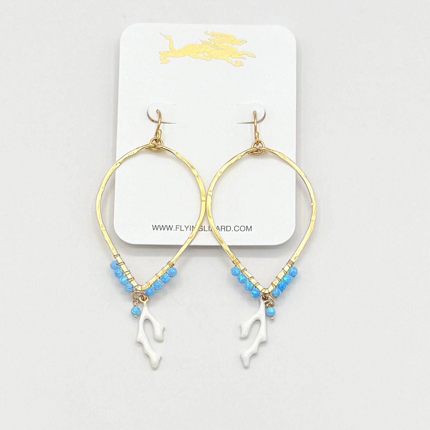 Mermaid Blue 18k Gold Hoop Earrings