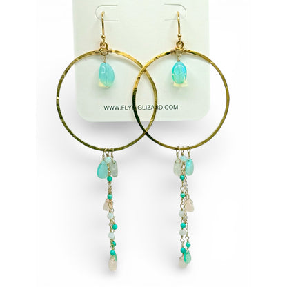 Luna Opal Hoops