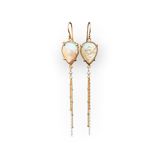 Luna Pearl Fringe Earrings
