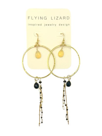 Opal & Spinel Chain Hoops