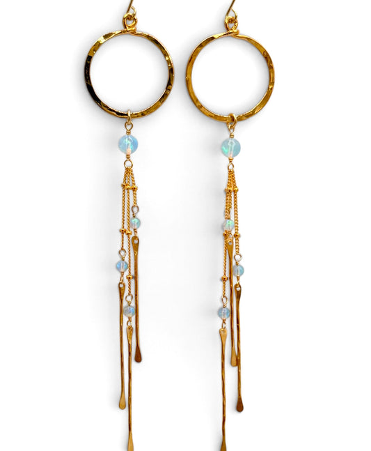 Mini Hoop & Stone Dangles