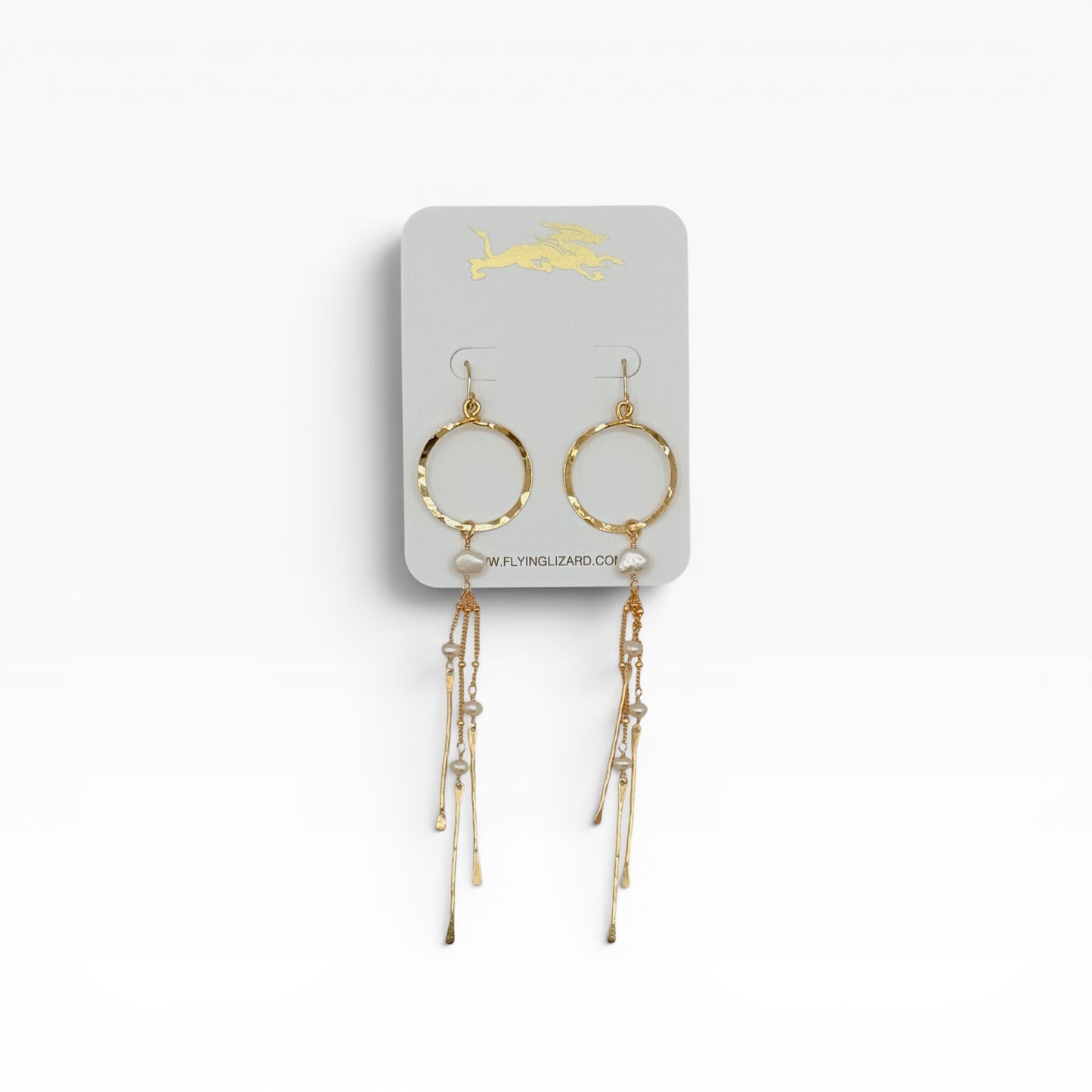 Mini Hoop Earrings with Gemstones & Gold Dangles