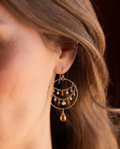 Ombre Gem Draped Hoops