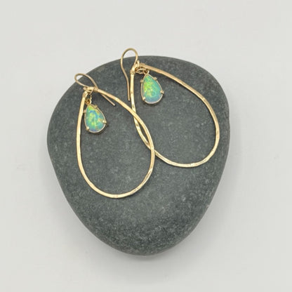 Teardrop Hoops with Jelly Opals