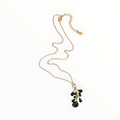 Black Spinel Cluster Necklace – 14K Gold Filled by Flying Lizard Design