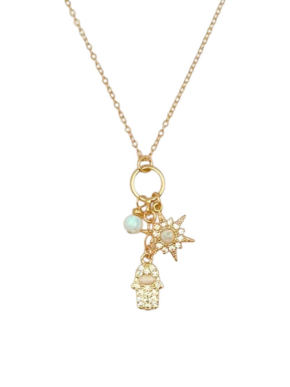 Hamsa Opal Star