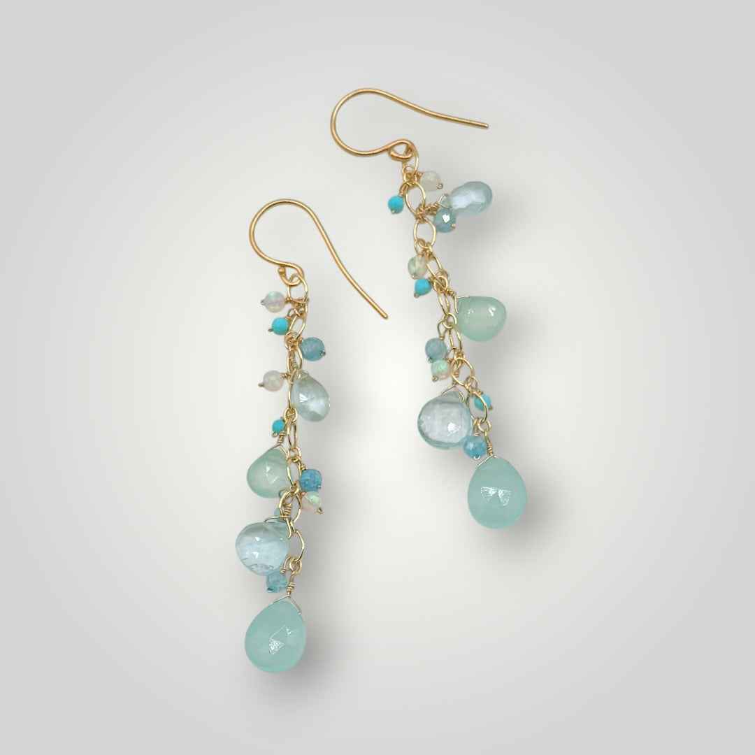 Aqua Gem Flow Earrings