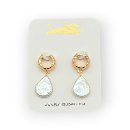 Baroque Pearl Gold Huggies