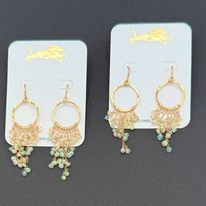 Central Coast Opal Cascade Earrings – Natural Opal Rondelles Hand-Wrapped in 14K Gold Fill