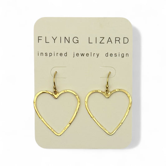 Open Heart Gold Earrings