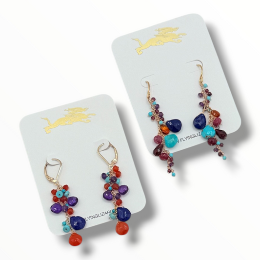 Vibrant Stone Cluster Earrings