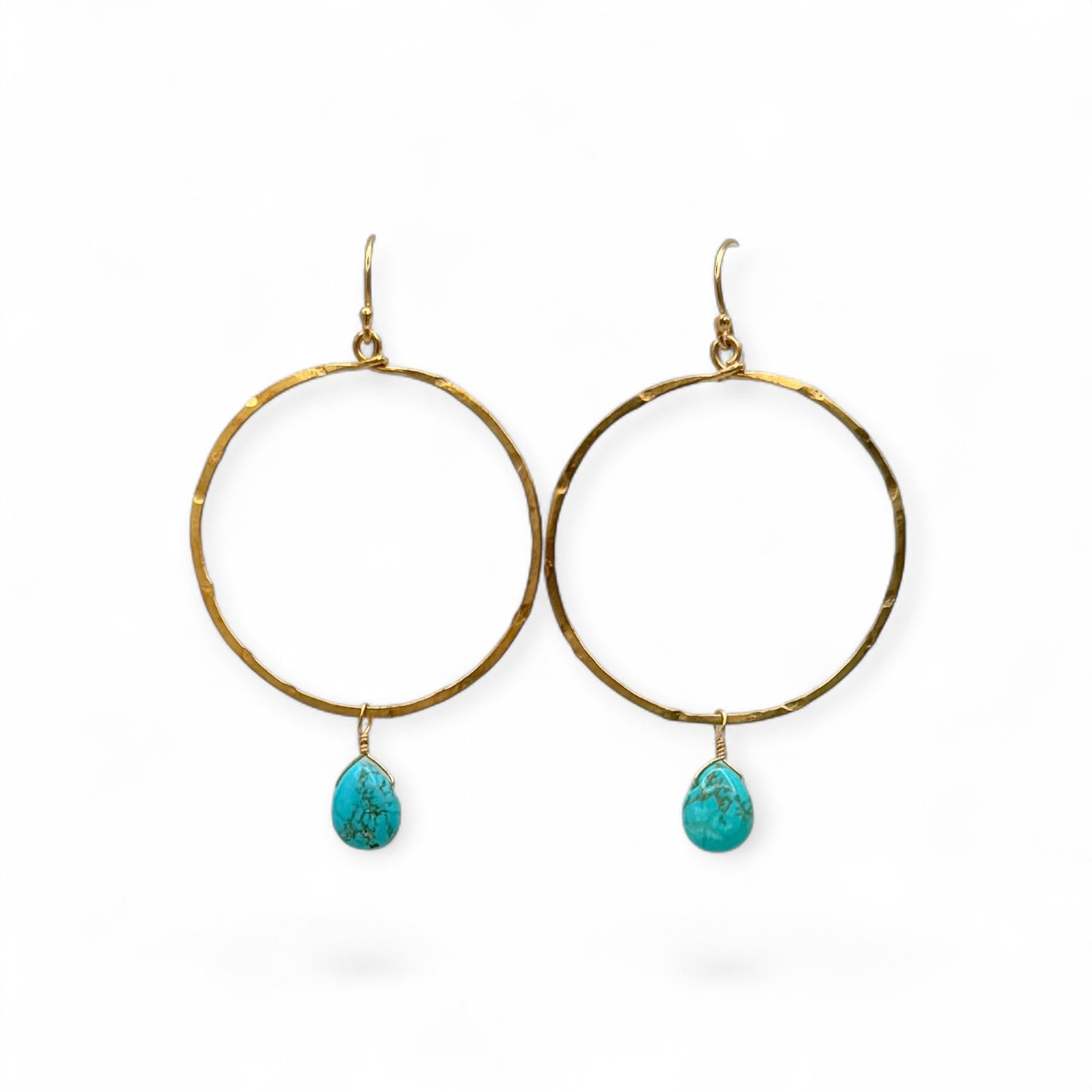 Turquoise Gold Hoops