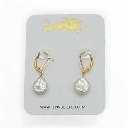 Freshwater Nugget Pearl Earrings/14 kGold Filled Leverback Earrings