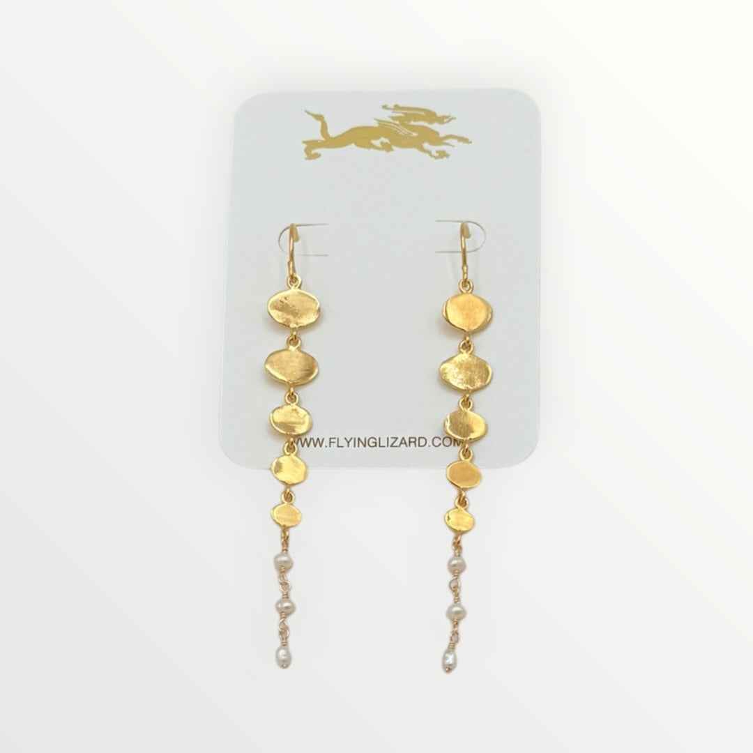 Gold Oval Accent Earrings