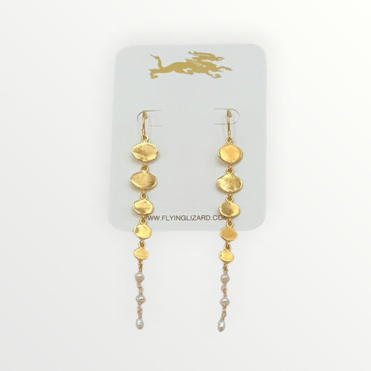 Gold Oval Accent Earrings