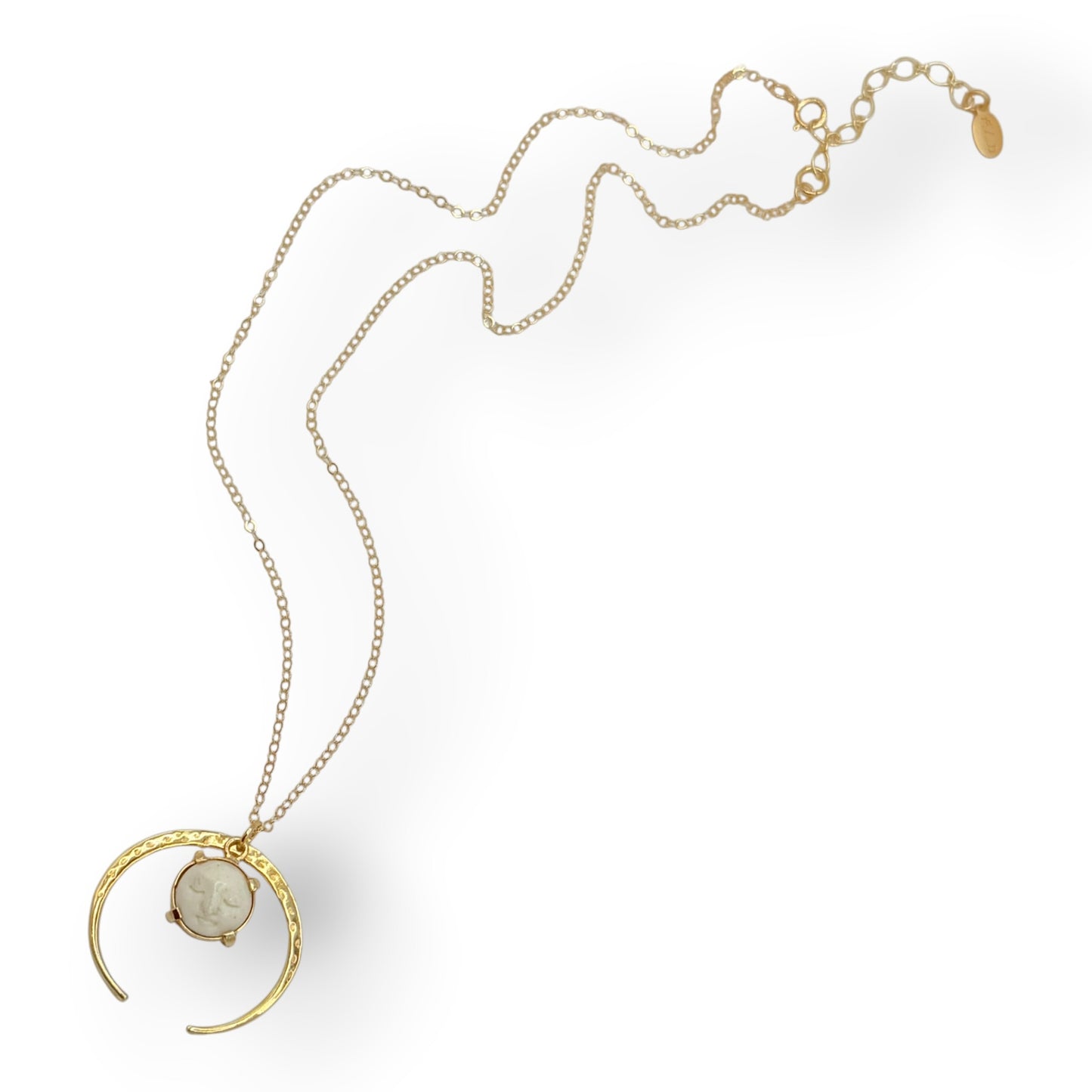 Gold Crescent Moon Face