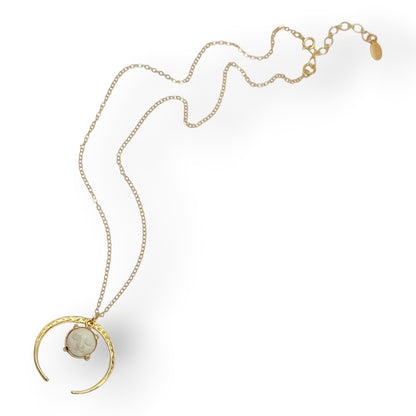 Gold Crescent Moon Face
