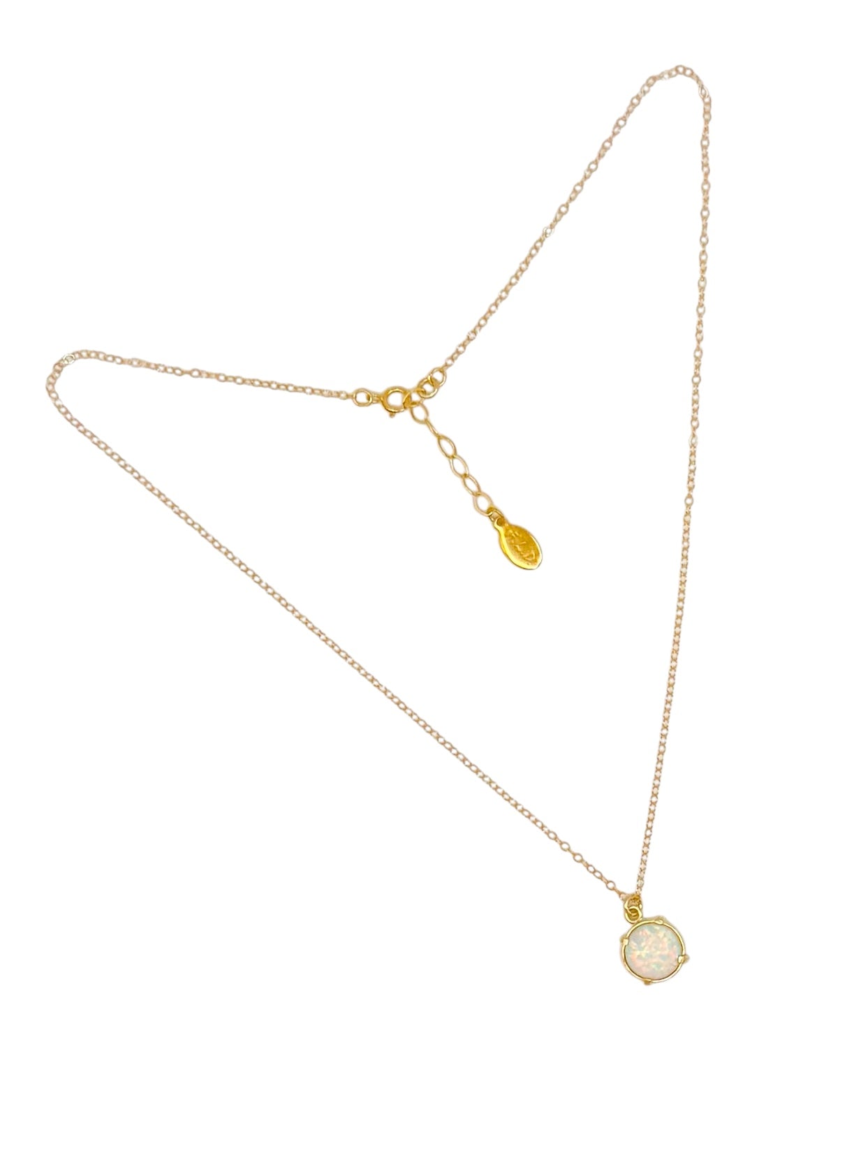 Prong Set Opal Necklace