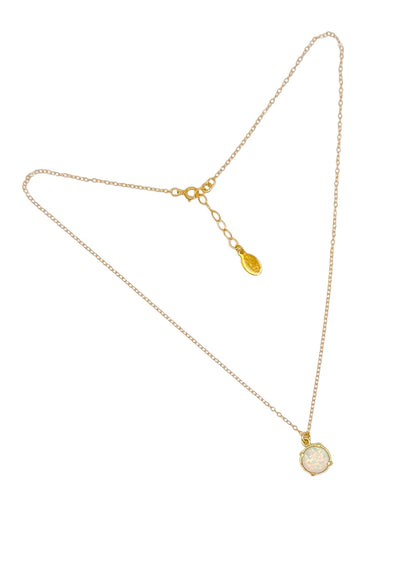 Prong Set Opal Necklace