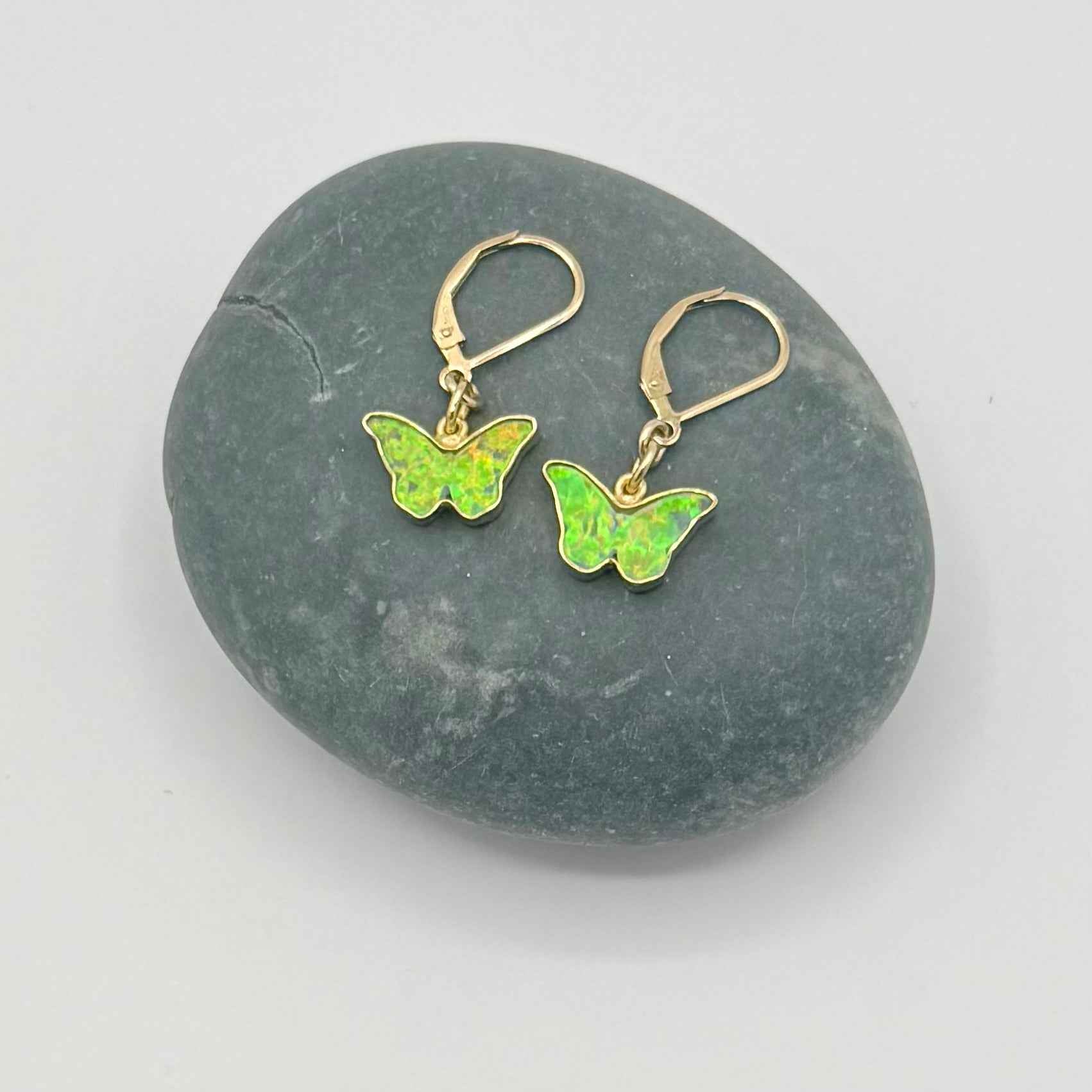 Natural Bridges Opal Butterfly Earrings
