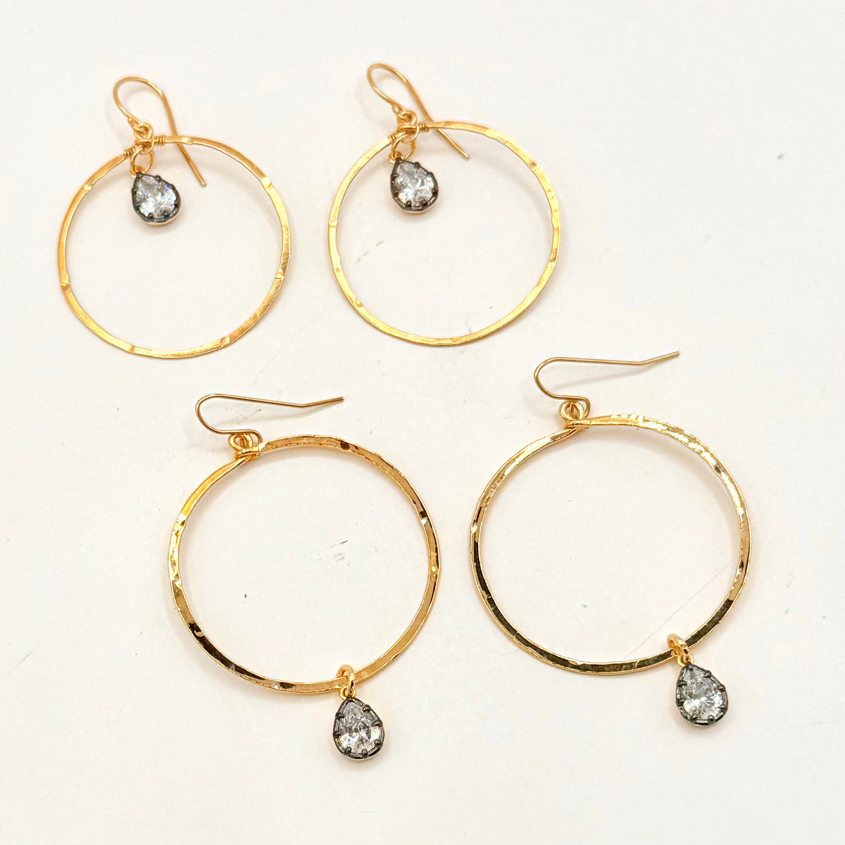 The Gilded Era – Vintage Pear Zircon Hoops