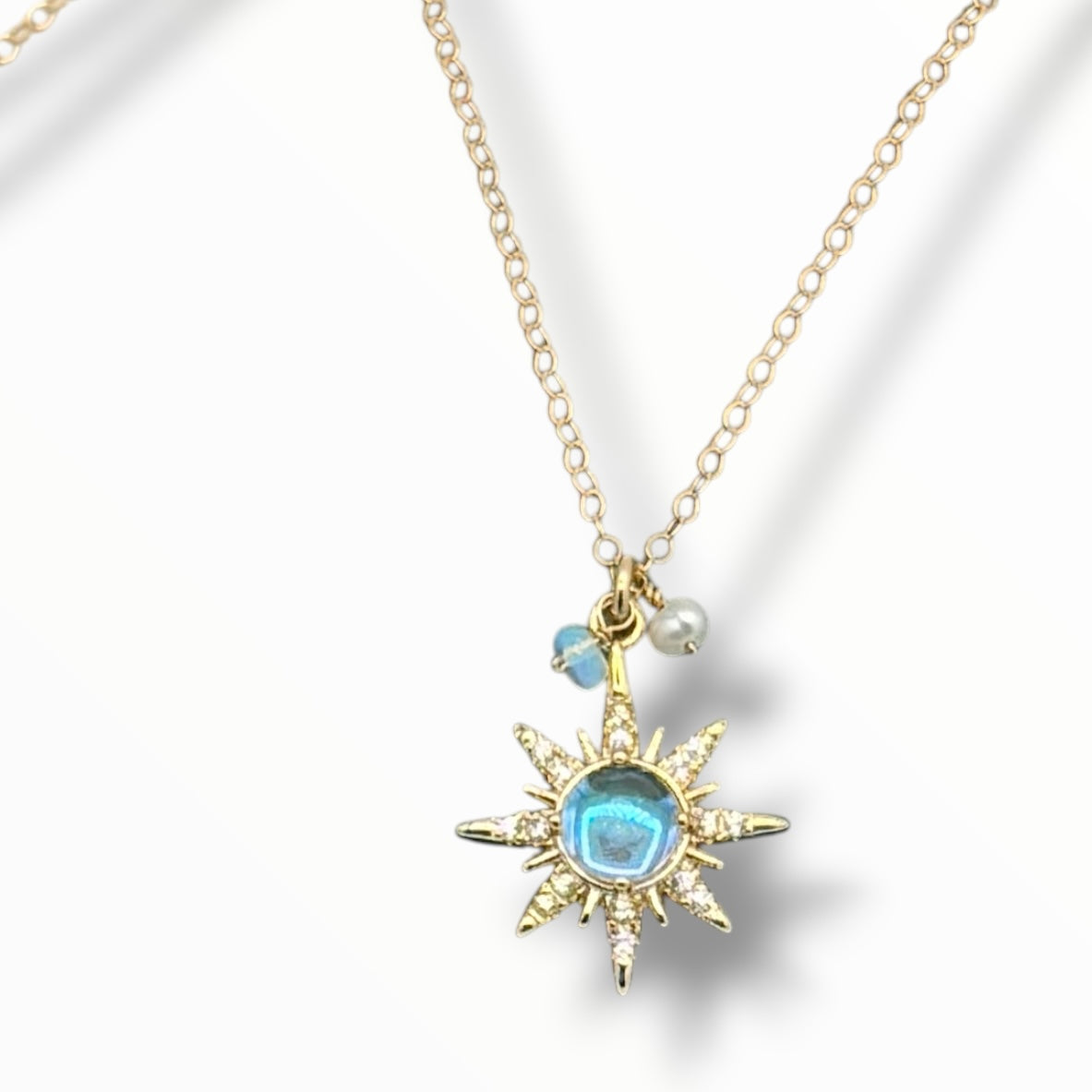 Pink or Blue Opal Starlight Necklace