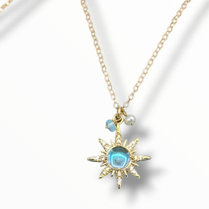 Pink or Blue Opal Starlight Necklace