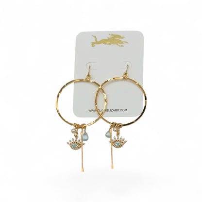 Evil EyeTalisman Hoop Earrings