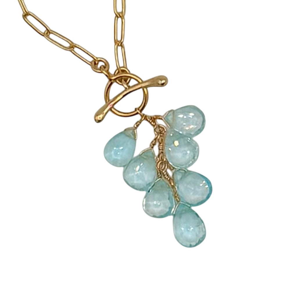 Blue Topaz Waterfall Necklace