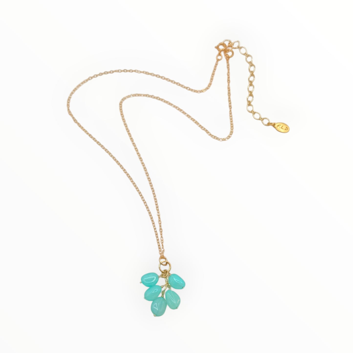 Blue Opal Nugget Cluster Necklace – 14K Gold Filled by Flying Lizard Design